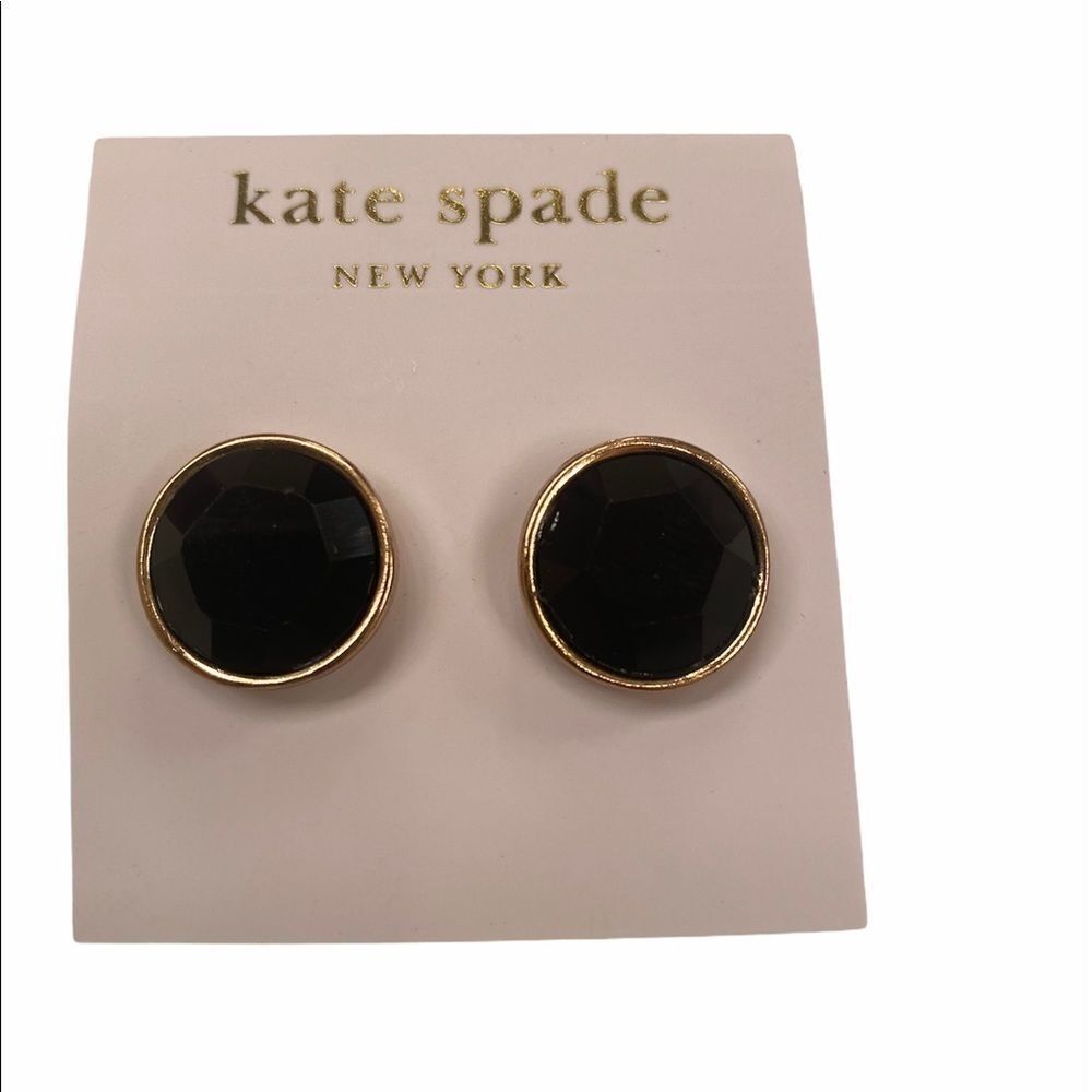 Kate Spade Black Faceted Studs